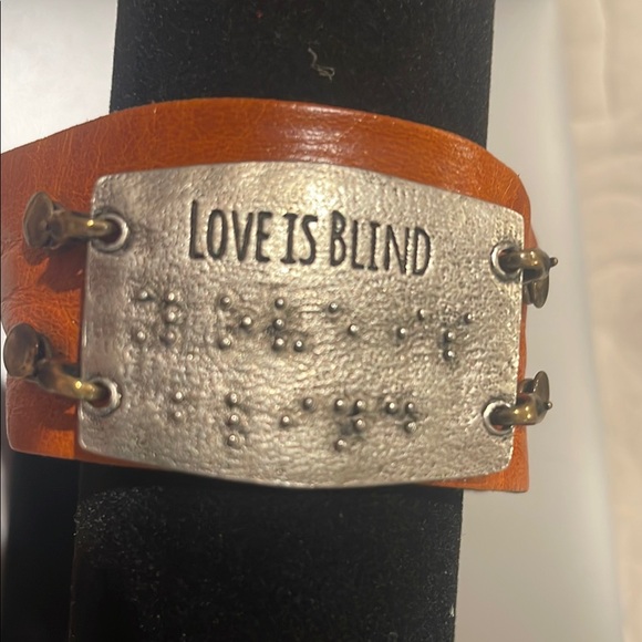 Handcrafted Leather Bracelets with Metal Plates - Picture 5 of 5